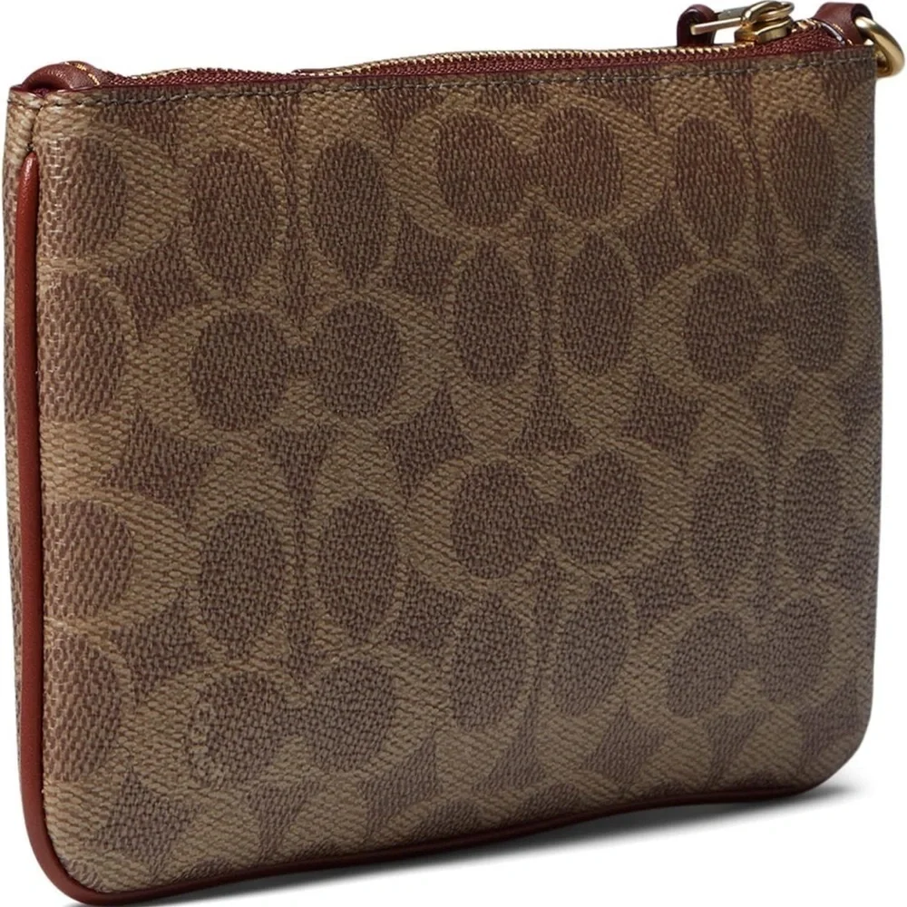 - Coach Womens Coated Canvas Signature Small Wristlet (new) - Picture 2 of 7